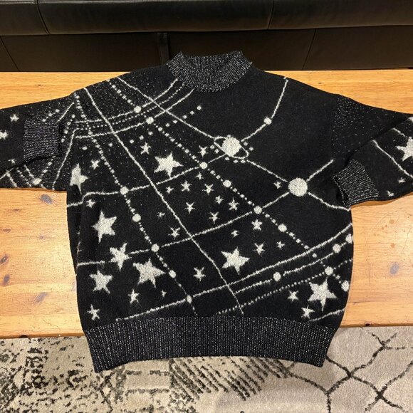Saint Laurent Constellation Black and White Star Patterned Sweater